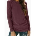 thumbnail image 1 of Womens Casual Long Sleeve Round Neck Shirts Basic Fall and Winter Tops, 1 of 5