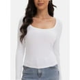thumbnail image 1 of Womens Casual Long Sleeve Scoop Neck Slim Fitted Basic Top, 1 of 6