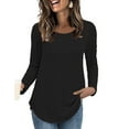 thumbnail image 1 of Womens Casual Long Sleeve Shirt Crewneck Twist knit Loose Tunic Tops, 1 of 7
