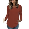 thumbnail image 1 of Womens Casual Long Sleeve Shirt Crewneck Twist knit Loose Tunic Tops, 1 of 6