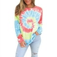 thumbnail image 1 of Womens Casual Long Sleeve Tops Tie Dye Crewneck Pullover Sweatshirts Plus Size S-5XL, 1 of 3