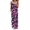 thumbnail image 1 of Womens Casual Loose Jumpsuits Summer Boho Wide Leg Rompers Sleeveless Overalls with Pockets, 1 of 4