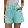 thumbnail image 1 of Womens Casual Loose Solid Summer Plus Size Pants Pants Drawstring Elastic Waist Comfy Shorts With Pockets Twill Shorts Women Sleepwear for Women Shorts Set Silk Shorts for Women Athletic Women's, 1 of 3