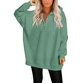 thumbnail image 1 of Womens Casual Loose Zipper Solid Color Long Sleeve Hoodies Sweatshirts Rayon Sweatshirt Long Loose Sweatshirts Women Womens Snap Front Sweatshirt All Sweatshirt with over Hoodies for Women Fall, 1 of 7