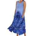 thumbnail image 1 of Womens Casual Maxi Dress Plus Size Vintage Printed Summer Boho Vacation Dresses Casual Round Neck Sleeveless Beach Tank Dresses Trendy T Shirt Long Dress with Wide Pockets 2024, 1 of 5