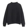 thumbnail image 1 of Womens Casual Mock Neck Pullover Long Sleeve Sweatshirts Drop Shoulder Casual Loose Solid Color Activewear Top, 1 of 9