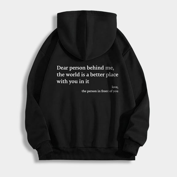 Womens Casual Oversized Hooded Sweatshirt Letter Printed Hoodies Crew Neck Loose Fit Comfy Long Sleeve Pullover Tops with Pocket