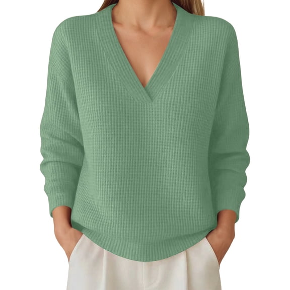 Womens Casual Oversized Knit Long Sleeve Pullover Top Loose Fit Pure Color Blouse