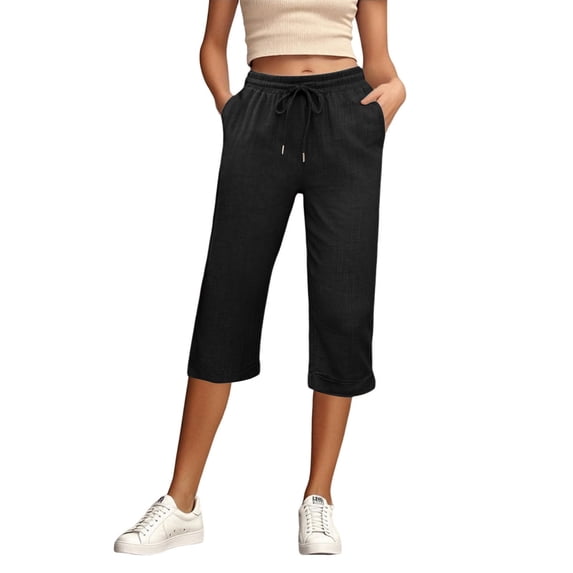 Womens Casual Pants Casual Capri Pants for Women Casual Women's Pants For Everyday And Use Comfortable And Stylish 3/4 Length Trousers For Summer Season