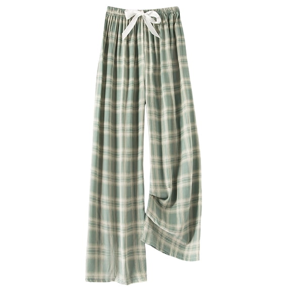 Womens Casual Pants Comfy Sleepwear Lounge Trousers Loose Fit Wide Leg Home Wear Lightweight Breathable Pants Green One Size