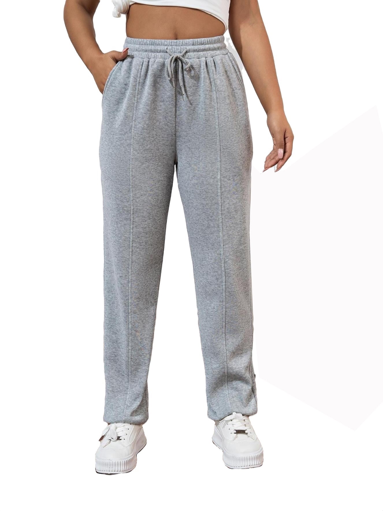  GWNWTT Women's Sweatpants Slant Pocket Drawstring Sweatpants  Sweatpants (Color : Gray, Size : Medium) : Clothing, Shoes & Jewelry