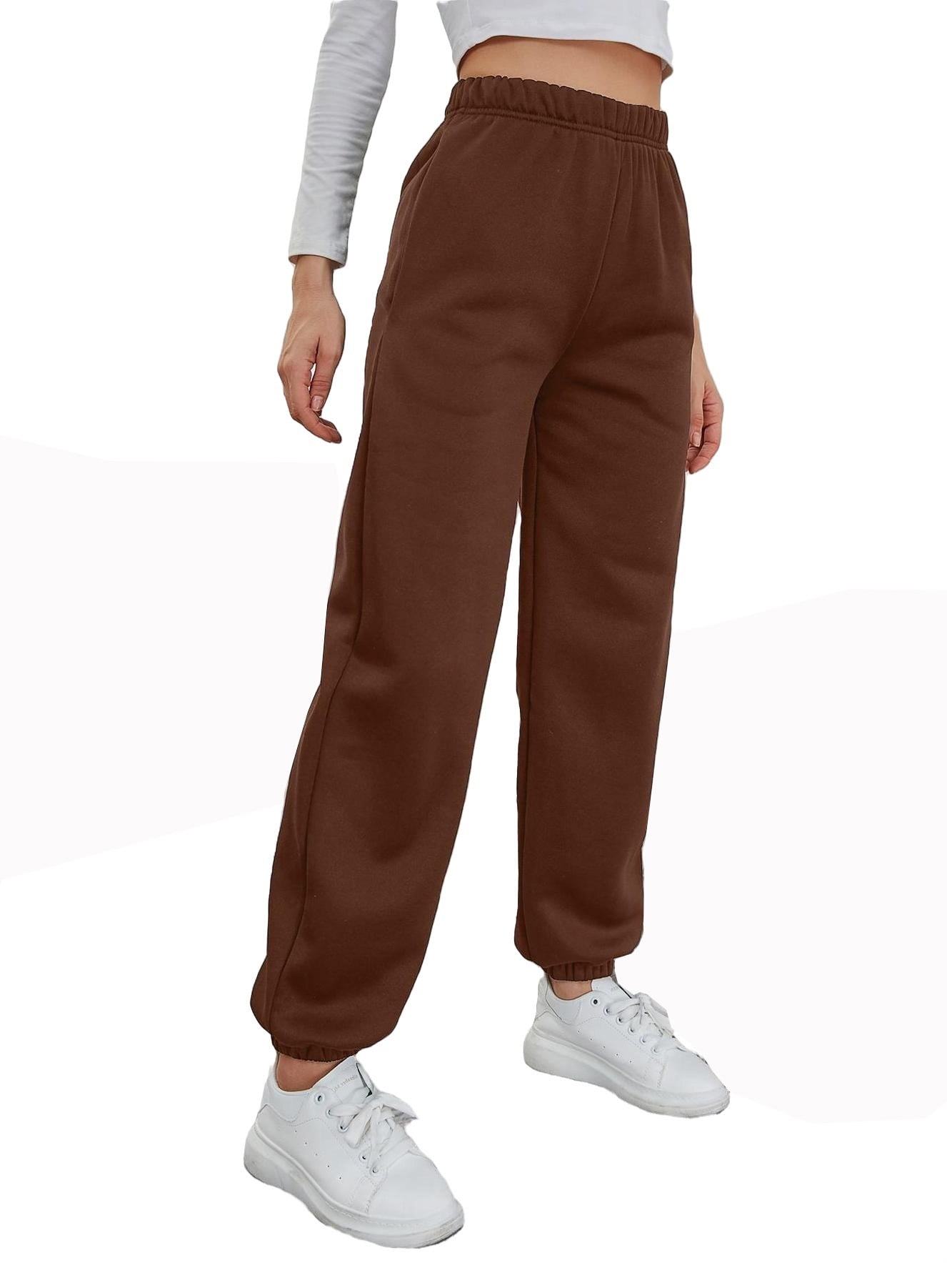 Womens Casual Pants Elastic Waist Slight Stretch Joggers Joggers