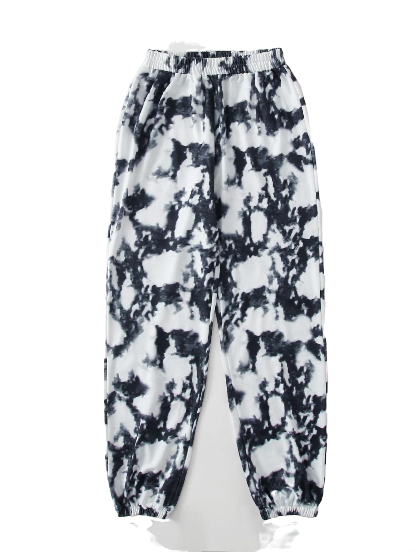 Tie dye sweatpants black and white sale