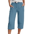 thumbnail image 1 of Womens Casual Pants Women's Capri Pants Women Fashion Straight Leg Casual Pants High Waist Sports Loose Pants, 1 of 5