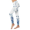 thumbnail image 1 of Womens Casual Pants with Heart Print Sports Leggings for Valentine's Day High Waist Stretch Tight Yoga Trousers F-Blue XXL, 1 of 4