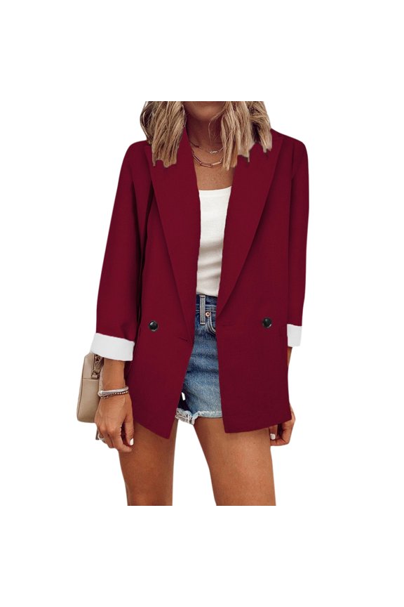 Womens Casual Pocket Draped Front Cardigan Jacket Work Suit Double Leather Vest Wool Hooded Trench Coat Winter Trench Coats for Women Belted Coat Women Peak Coats Oily Coat Tan Jacket Jacket Long