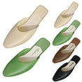 thumbnail image 1 of Womens Casual Pointed Toe Flat Mules Backless Slip On Slides Comfortable Soft Sole for Daily Walking Office Work Dressy Ladies Shoes 37, 1 of 4