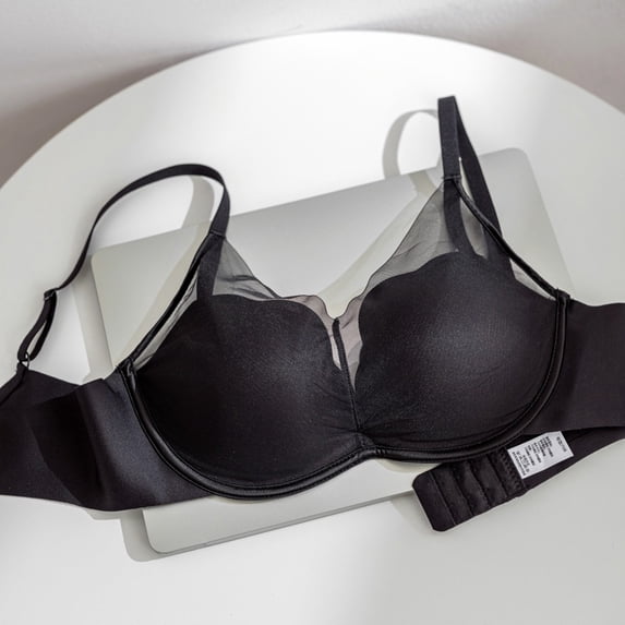 Womens Casual Seamless Push Up No Underwire Full Coverage Comfortable Jelly Bra V Neck Wireless Bralettes Everyday Bra S