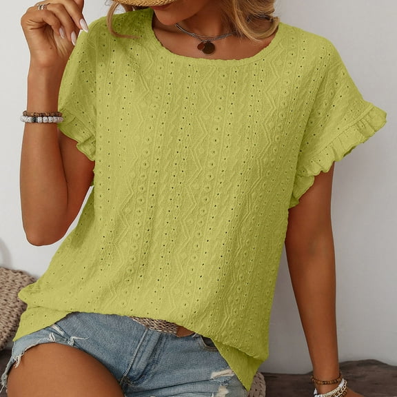 Womens Casual Shirts Short Sleeve V Neck Work Blouse Business Casual Tops