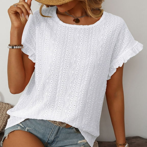 Womens Casual Shirts Short Sleeve V Neck Work Blouse Business Casual Tops