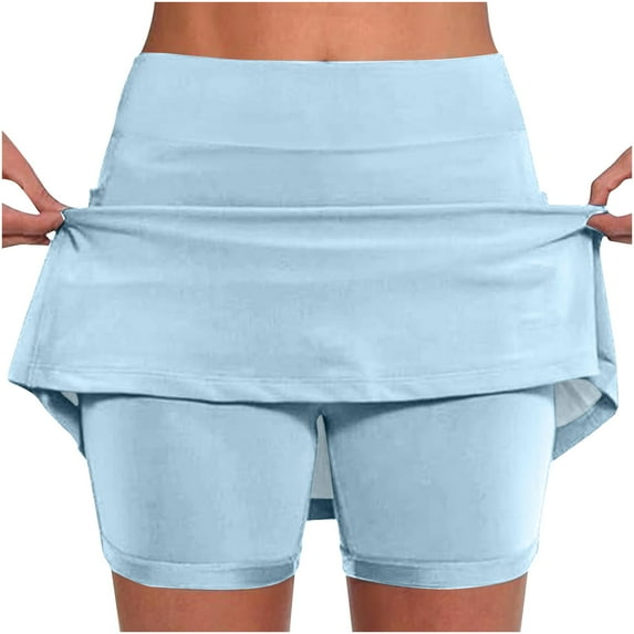 Womens Casual Shorts Clearance Women's Drawstring Shorts Color Mid-waist Skirt Pants Sports Casual Shorts Bottoming Skirt Pants