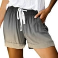 thumbnail image 1 of Womens Casual Shorts Drawstring Summer Elastic Belt Pockets Girls Bottoms Shorts, 1 of 4