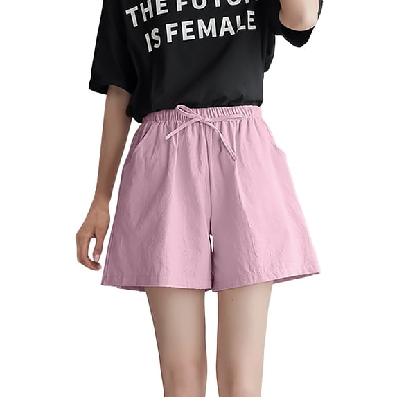 Womens Casual Shorts Drawstring Sweat Elastic Waist Running Workout With Pockets Girls Bottoms Shorts