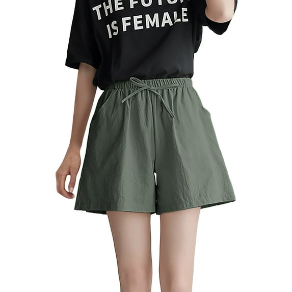Womens Casual Shorts Drawstring Sweat Elastic Waist Running Workout With Pockets Girls Bottoms Shorts