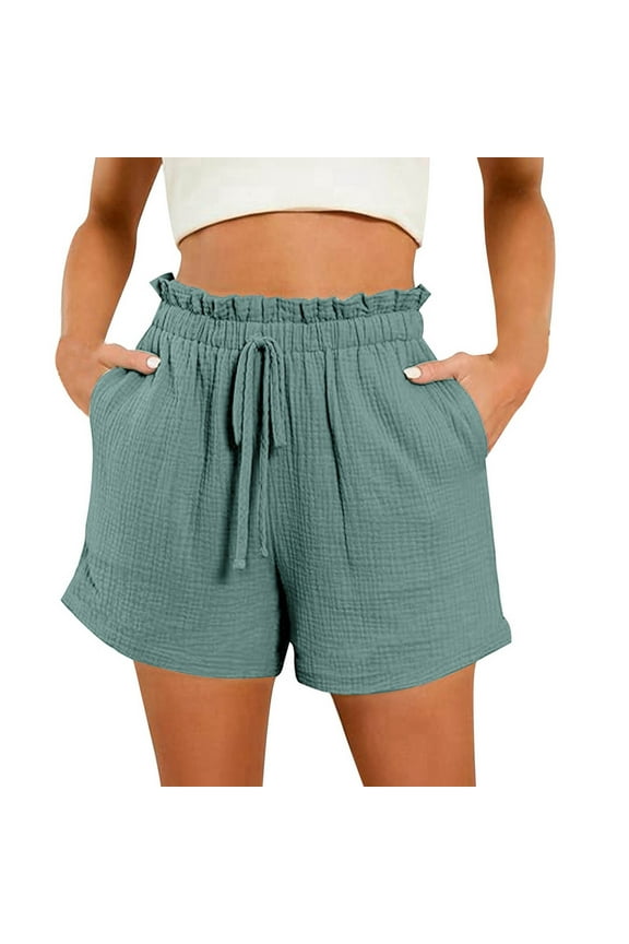 Womens Casual Shorts High Waisted 2024 Fashion Beach Cruise Shorts Cute Comfy Summer Shorts with 2 Pockets