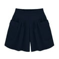 thumbnail image 1 of Womens Casual Shorts Plus Size Solid Loose Hot Pants Pockets Summer NY/2XL Girls Bottoms Shorts, 1 of 6