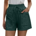 thumbnail image 1 of Womens Casual Shorts Summer Pants Drawstring Elastic Waist Comfy With Pockets Girls Bottoms Shorts, 1 of 6