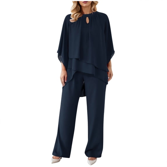 Womens Casual Shoulder Irregular Two Piece Set - Spandex, Loose Fit, All Seasons - S-XXXL