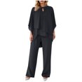 thumbnail image 1 of Womens Casual Shoulder Irregular Two Piece Set - Spandex, Loose Fit, All Seasons - S-XXXL, 1 of 4