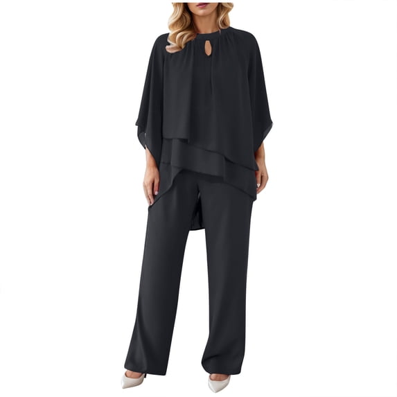 Womens Casual Shoulder Irregular Two Piece Set - Spandex, Loose Fit, All Seasons - S-XXXL