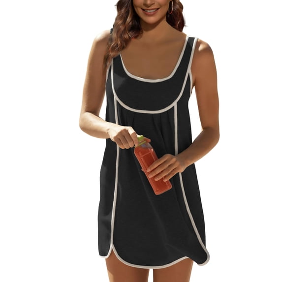 Womens Casual Sleeveless Athletic Mini Dress Summer Sundress Oversized Workout Tennis Dress