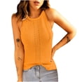 thumbnail image 1 of Womens Casual Sleeveless Knit Halter Neck Tank Tops Solid Loose Soft Sweater Cami Vest Crewneck Summer Blouse Tops, 1 of 6