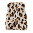 thumbnail image 1 of Womens Casual Sleeveless Vest Leopard Print Button Down Loose Fit Fall Winter Daily Layering Outerwear, S, 1 of 7