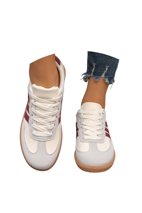 Womens Casual Sneakers, Fashion Retro Patchwork Leopard Print, Flat Sole Comfortable Walking Shoes, Lightweight Breathable, Everyday Wear