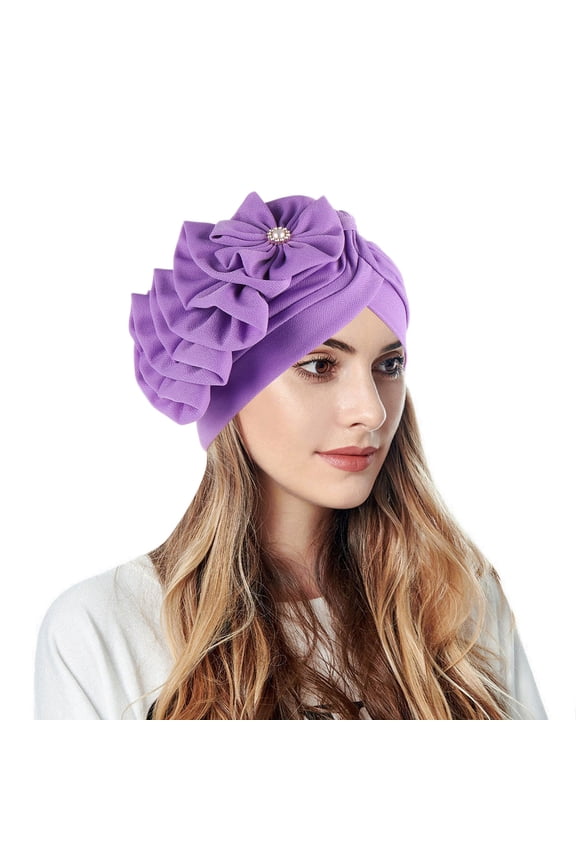 Womens Casual Solid Flowers Head Hat Cap Headwear Turban Cap Slouchy Headwear Universal Athletic Hats for Small Heads Women Kerosene Hat Womens Baseball Caps Fashion Frat Boy for Women Mens Trucker