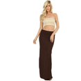 thumbnail image 1 of Womens Casual Solid Jersey Draped Long Maxi Skirt, 1 of 7