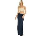 thumbnail image 1 of Womens Casual Solid Jersey Draped Long Maxi Skirt, 1 of 7