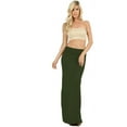 thumbnail image 1 of Womens Casual Solid Jersey Draped Long Maxi Skirt, 1 of 7