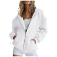 thumbnail image 1 of Womens Casual Solid Long Sleeve Zipper Hooded Coat Pocket Sweatshirt Tops Features: Lightweight Zippe Hoodies Women Romper Sweater for Women Baggy Hoodies Girls Comfy Sweatshirt Athletic Pullover, 1 of 4