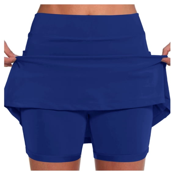 Womens Casual Solid Tennis Side Skirts Pocket Skirt Yoga Sport Glitter Skirt Active Skirt Shorts Skirt Beach Skirt Plus Size Swim