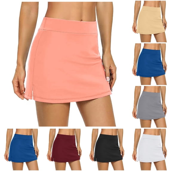 Womens Casual Solid Tennis Skirt Yoga Sport Skirt Shorts Skirt Skirts for Women S
