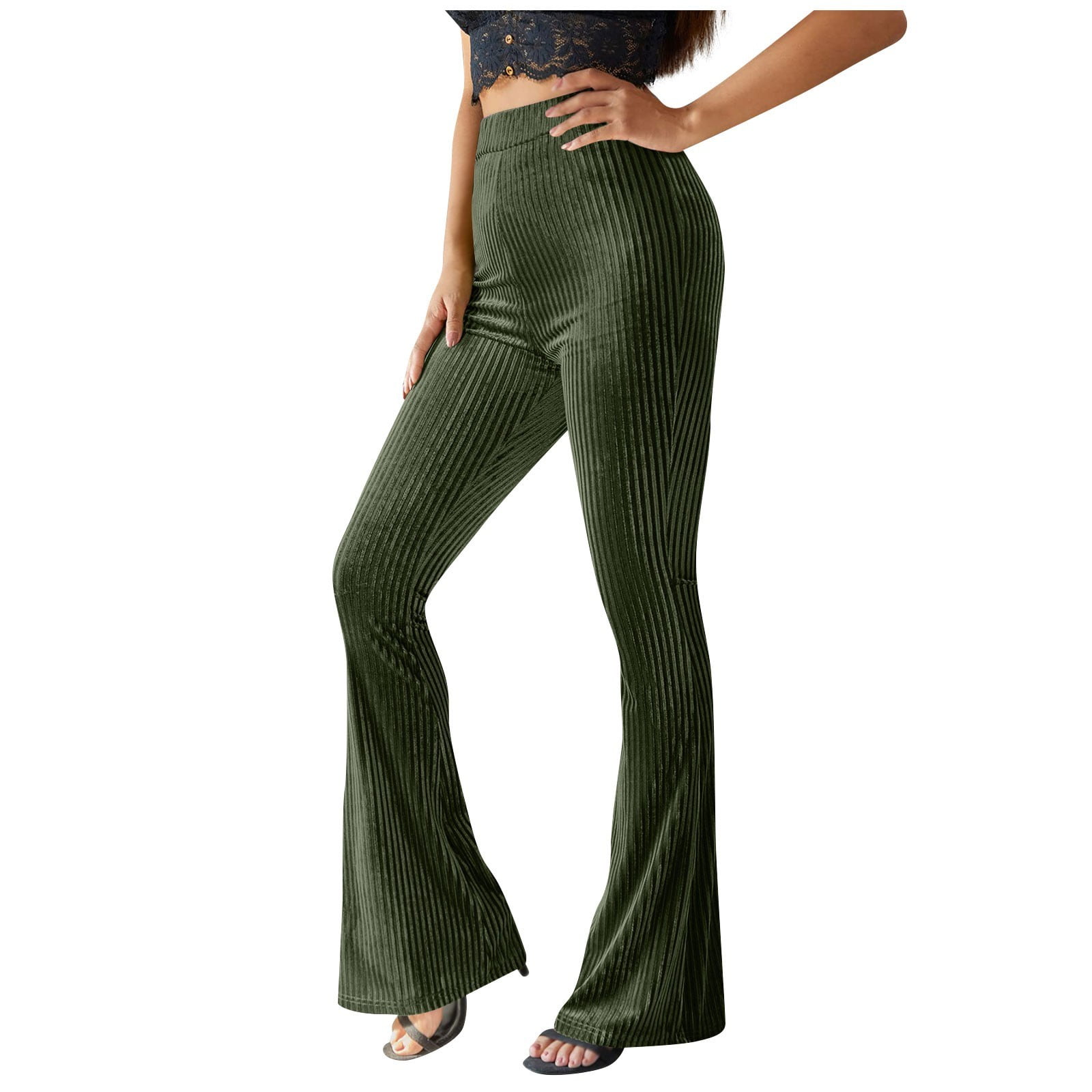 Womens Casual Solid plus Size Casual Dress Pants for Women Boot Cut