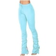 thumbnail image 1 of Womens Casual Stacked Sweat Pants Mid Rise Drawstring Soft Stretchy Lightweight Joggers Lounge Trousers for Women, 1 of 7