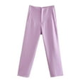 thumbnail image 1 of Womens Casual Stretchy Dress Pants with Pockets Flat Front Solid Straight Leg Pant Ladies Pleated Formal Work Business Office Long Trousers, 1 of 2