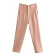 thumbnail image 1 of Womens Casual Stretchy Dress Pants with Pockets Flat Front Solid Straight Leg Pant Ladies Pleated Formal Work Business Office Long Trousers, 1 of 2