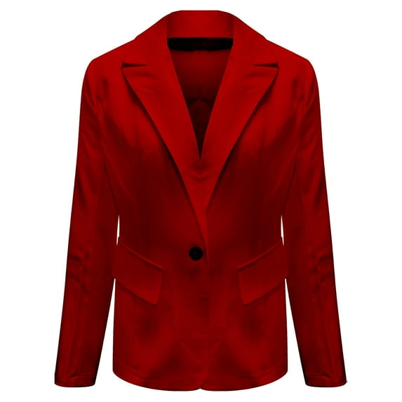 Womens Casual Suit Blazer Jackets Long Sleeve Lapel Collar Button Work Office Business Open Front Coat